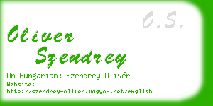 oliver szendrey business card