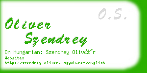 oliver szendrey business card